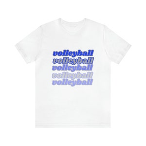 Chemise de volleyball rétro| T-shirt de volleyball bleu et gris| cadeaux pour les volleyeurs | Cadeau pour les fans de volleyball | T-shirt en coton ultra