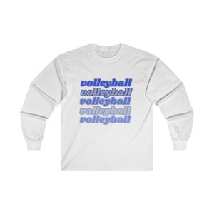 Retro Volleyball Shirt| Purple Volleyball tee| gifts for Volleyball players| Gift for Volleyball fans| Ultra Cotton Long Sleeve Tee