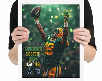 Lambeau Lootin' 2024 Green Bay Victory over Dallas Cowboys Digital Print with Final Score - Artwork by Masterful Mind Design