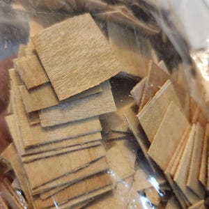 Vintage Miniature Birch Floor Tiles for Dollhouse or Shingles, Corona 400 Piece one inch tiles Craft Supplies