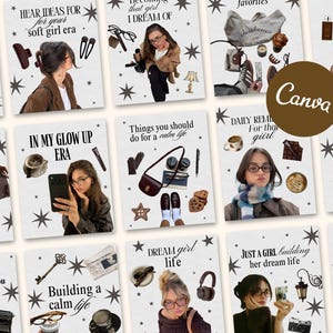 Aesthetic social media Instagram posts templates for content creators or influencers perfect for lifestyle self care study and glow up