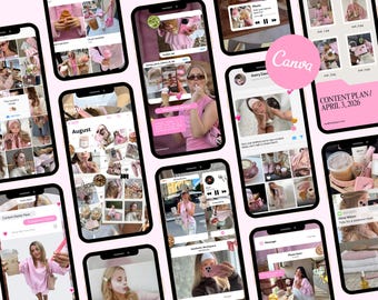 iOS Core Pink Instagram Stories Content Creator Templates Social Media Digital Marketing SMM Viral Aesthetic Scrapbook Personal Brand Canva