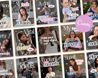 Modern Pinterest-Inspired iOS Lifestyle Instagram Cover Templates for Content Creators Influencers Social Media Manager & Small Businesses
