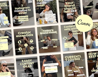 Instagram Post Cover Templates for Content Creators, Influencers & Small Businesses Social Media and Brand Canva Templates Instagram feed