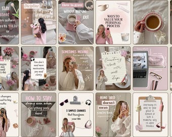 Instagram Templates Pink Aesthetic Trendy Instagram Content Creator Wellnes Coach Canva Social Media Coach Instagram Pink Instagram