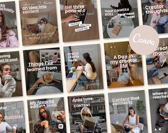 Instagram Post Cover Templates for Content Creators, Influencers, Social Media Managers & Business, Content Social Media Canva Editable