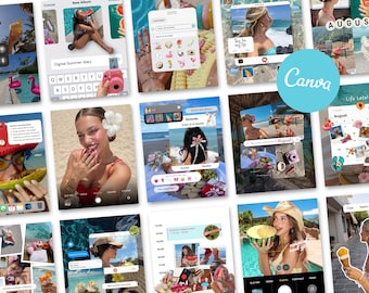 Trendy iOS Core Summer Instagram Posts Templates for Content Creators UGC Scrapbook Aesthetic Pinterest Inspired Social Media Agency Kit