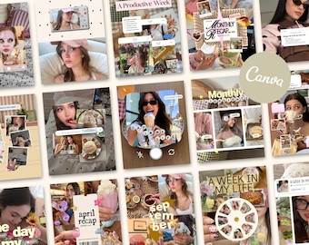 Aesthetic Scrapbook Instagram Canva Templates for Lifestyle Content Creators Influencers Bloggers Personal Brands iOS Core Post Covers