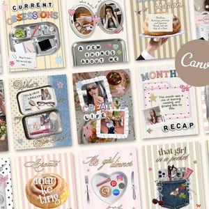 Viral Instagram Post Templates Lifestyle & Girlhood Scrapbook Style for Content Creators Whimsical Aesthetic Digital Marketing Photo Dump