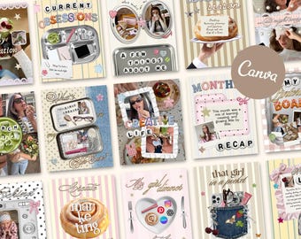 Modèles de publications Instagram virales : Style de vie et album de souvenirs pour créatrices de contenu, esthétique fantaisiste, compilation de photos pour le marketing digital