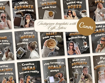 Aesthetic Instagram Post Templates Editable Canva for Content Creator Feed Influencers Social Media Managers Personal Brand | Edit in Canva