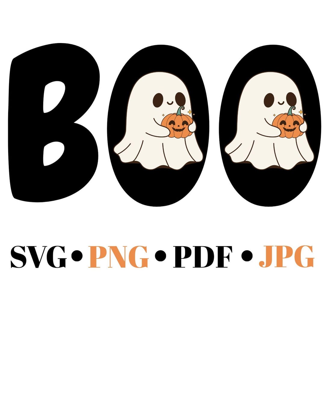 Boo With Ghost SVG PNG JPG Pdf Halloween Digital Design - Etsy