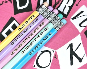 Personalized Engraved Pencils, engraved, Laser, Back to School, Mean Girls, So Fetch, Kids Pencils, Pencils, Personalized