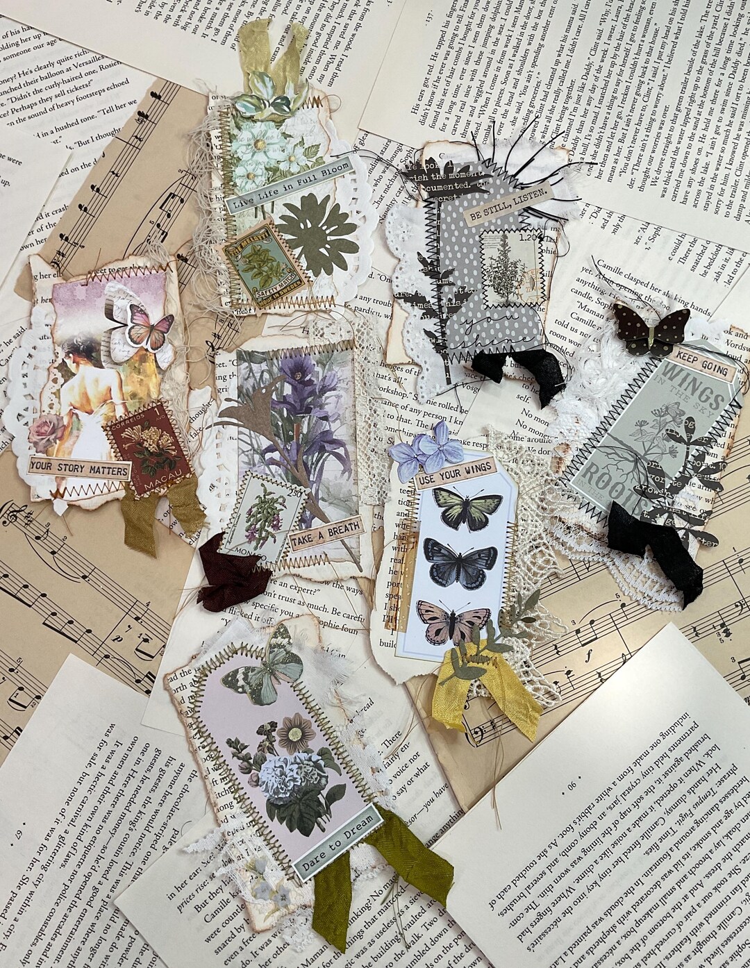 Set of 2, Paper Clusters, Ephemera, Junk Journal, Vintage Inspired ...
