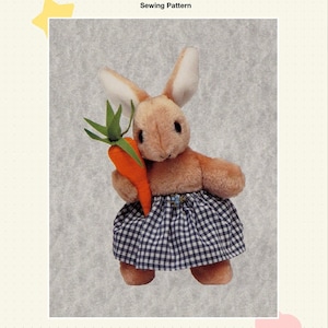 Bunny Rabbit Stuffed toy sewing pattern, tutorial DIY Plushie Toy animal soft toy sewing