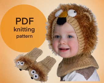 Löwen Mütze Strickmuster, Kleinkind Balaclava (PDF-Muster)
