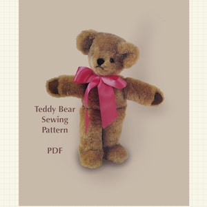 Vintage Teddy Bear PDF sewing pattern Stuffed Animal DIY plush toy sewing tutorial 1940 bear pattern