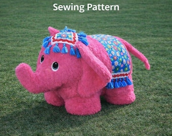 Elefant Schnittmuster PDF, Riesen Plüsch Stofftier (Digitaler Download)