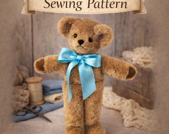 Vintage 1940s Teddy Bär Schnittmuster, DIY Stofftier PDF Pattern