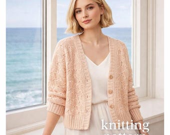 Baumwolle Strickmuster Cardigan | Leichtes Design mit Knöpfen (PDF-Muster)