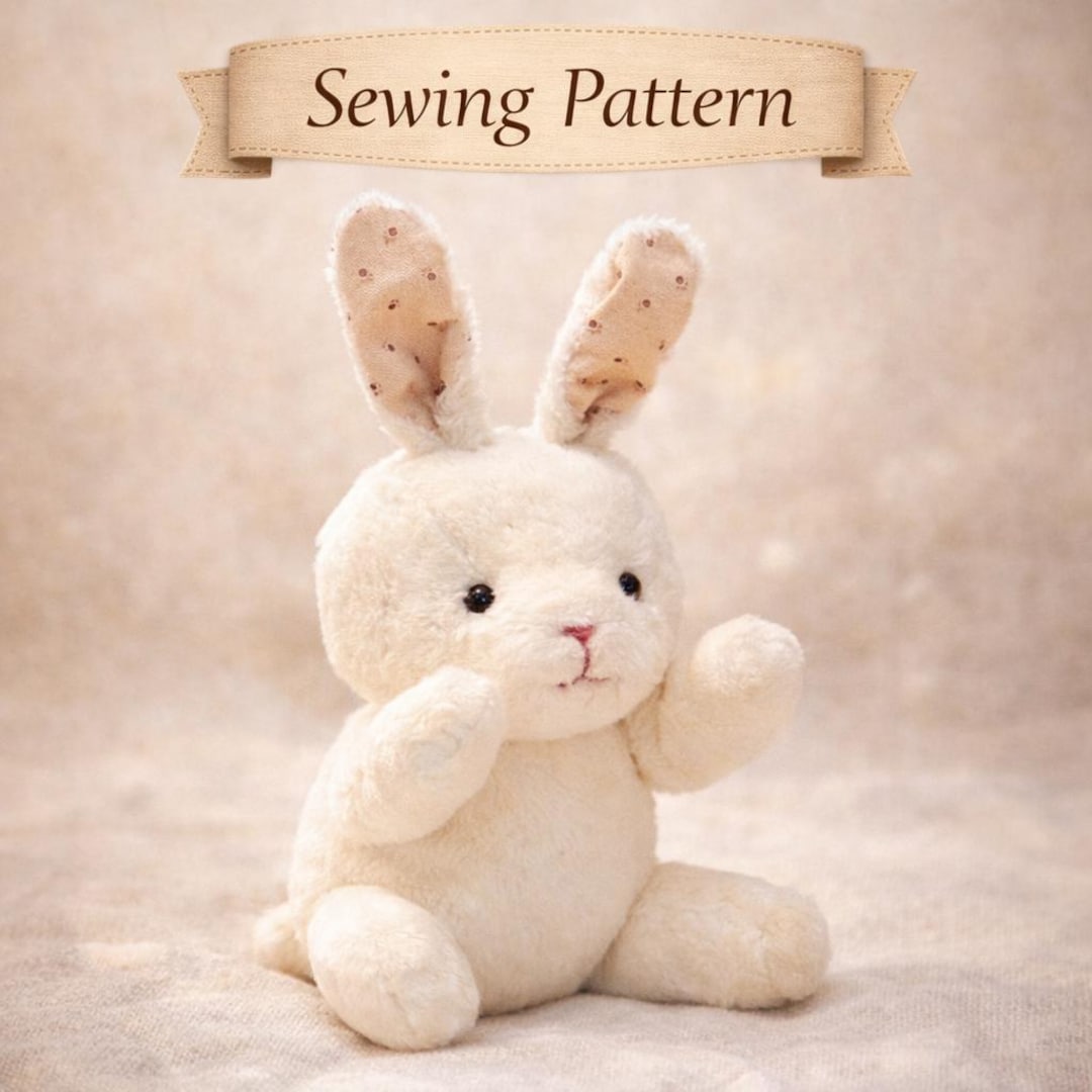 Bunny PDF Sewing Pattern Stuffed Animal DIY Plush Toy Sewing Tutorial ...