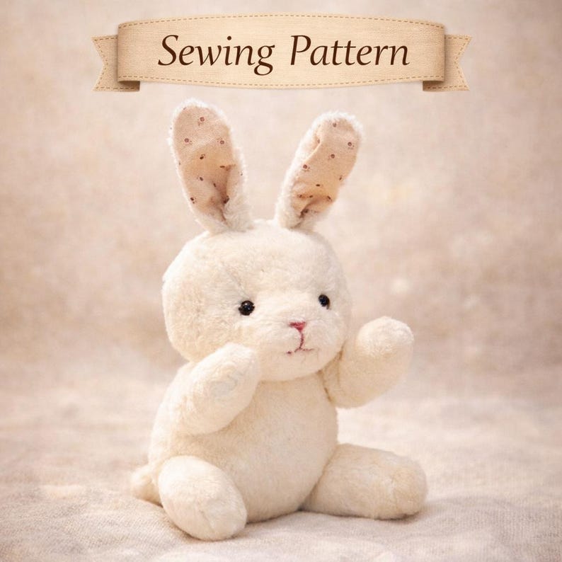 Bunny PDF Sewing Pattern Stuffed Animal DIY Plush Toy Sewing Tutorial ...