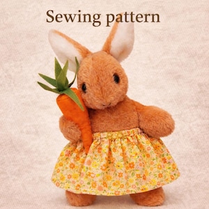 Bunny Rabbit Plush Sewing Pattern, 10" Stuffed Toy (PDF Pattern)