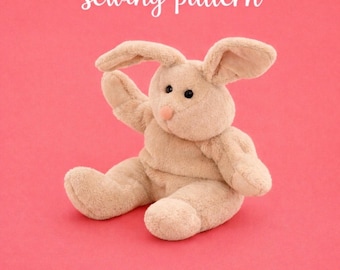 Hase Stofftier Schnittmuster, Kuscheltier Nähanleitung (PDF)