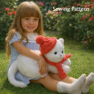 Cat Kitten plushy Sewing Pattern Soft Toy vintage pattern Digital PDF