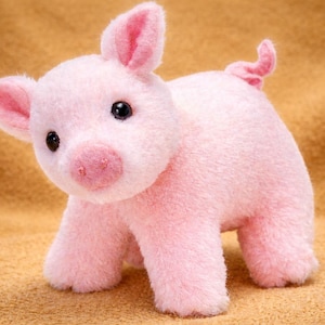 豚のぬいぐるみの縫製パターン、チュートリアルDIYぬいぐるみ動物豚のぬいぐるみソフト人形 画像 3