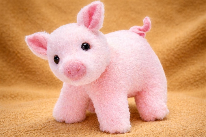 豚のぬいぐるみの縫製パターン、チュートリアルDIYぬいぐるみ動物豚のぬいぐるみソフト人形 画像 3