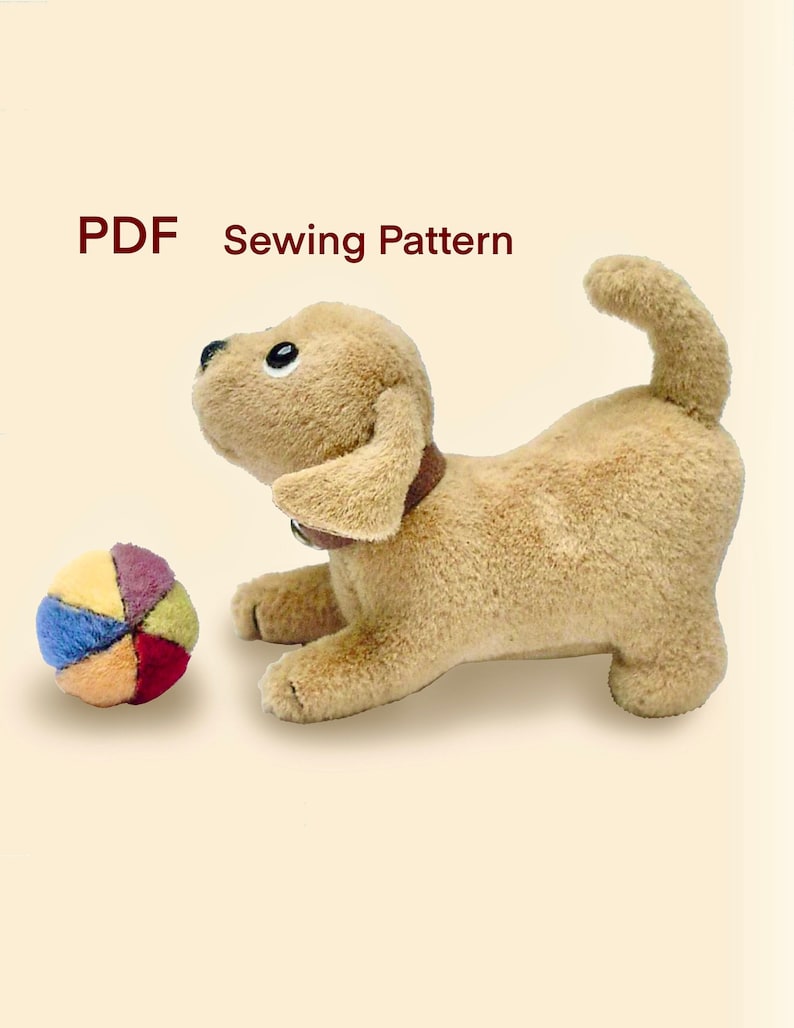 Little Puppy PDF Sewing Pattern Stuffed Dog Plushy Toy Sewing Etsy