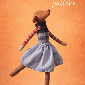 Patron de couture Chiot chien en peluche avec vêtements (PDF)