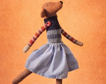 Stuffed Puppy Dog Sewing Pattern with Clothes (PDF)
