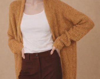 Oversized Mohair Cardigan Strickmuster | Lange Strickjacke PDF