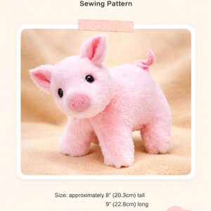豚のぬいぐるみの縫製パターン、チュートリアルDIYぬいぐるみ動物豚のぬいぐるみソフト人形 画像 2