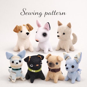 Welpe Plüschtier Schnittmuster: Chihuahua, Mops, Bullterrier, Jack Russel (PDF)