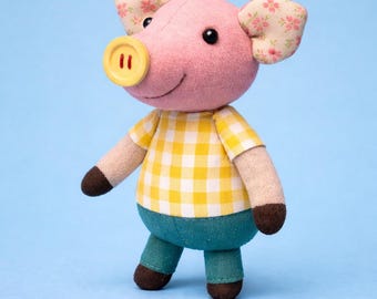 Piggy Puppe Schnittmuster, DIY Kuscheltier Spielzeug (PDF-Muster)
