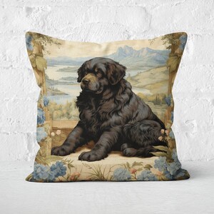 Majestic Newfoundland Dog Pillow, Scenic Landscape, Lush Coat, Home Decor Cushion, Newfoundland Lover Gift, #PR0318, Premium Quality