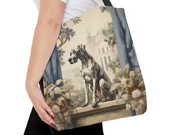 Majestic Great Dane Tote Bag, Regal Canine amidst Vintage Manor, Perfect Tote Bag for Dog Lovers, Classy Day-to-Day Carry, #PR0182