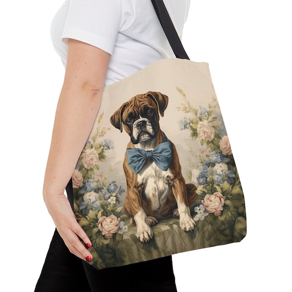 Boxer dans un sac fourre-tout avec nœud papillon, élégance florale douce, cadeau pour amateur de caleçons, sac en toile, sac de tous les jours, sac de week-end, # PR0202