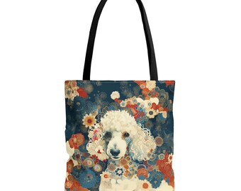 ●depound● Poodle Bag Tote Brown DP2479BG009DBRXX WIRESTER 14.17 x 12.2 inches Cotton Tote Bag Reusable