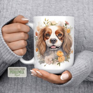Cavalier King Charles Spaniel Blumenbecher: Kaffeetasse aus Keramik