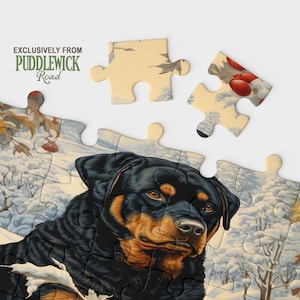 Rottweiler Jigsaw Puzzle | Rottie Lover Gift | Thanksgiving Gift | Family Puzzle #PR0467 | 120, 252, or 500-Piece