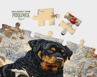 Rottweiler Jigsaw Puzzle | Rottie Lover Gift | Thanksgiving Gift | Family Puzzle #PR0467 | 120, 252, or 500-Piece