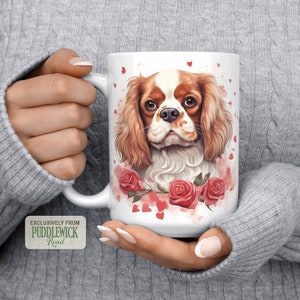 Cavalier King Charles Spaniel Valentinstag Tasse | Hundebecher, Kaffeebecher, Kaffeetasse, Keramikbecher | Cavie Mom Geschenk | PRM0002 | Charlie Liebhaber Geschenk