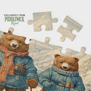Bear Love Couple Jigsaw Puzzle | Bear Lover Gift | Winter Adventure | Family Puzzle #PR0455 | 120, 252, or 500-Piece