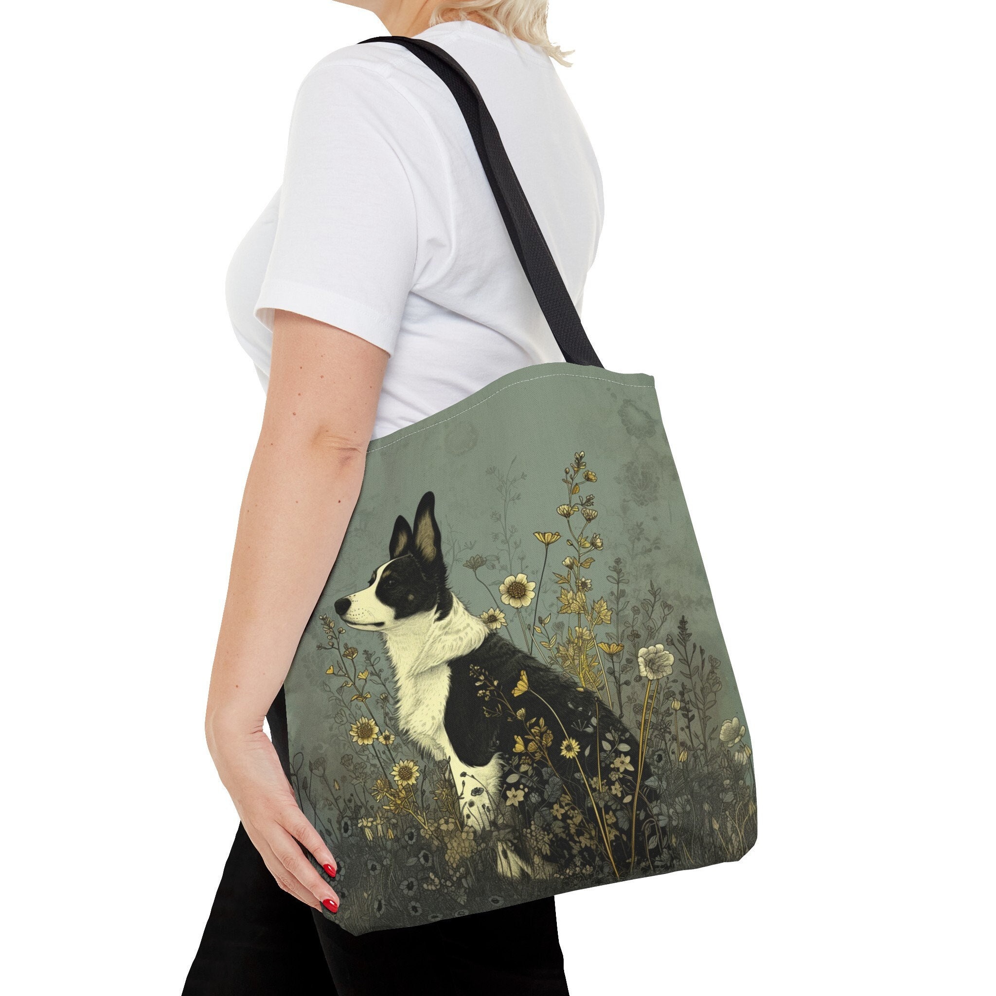 Bolso de mano Cardigan Welsh Corgi Floral Meadow, elegante bolso