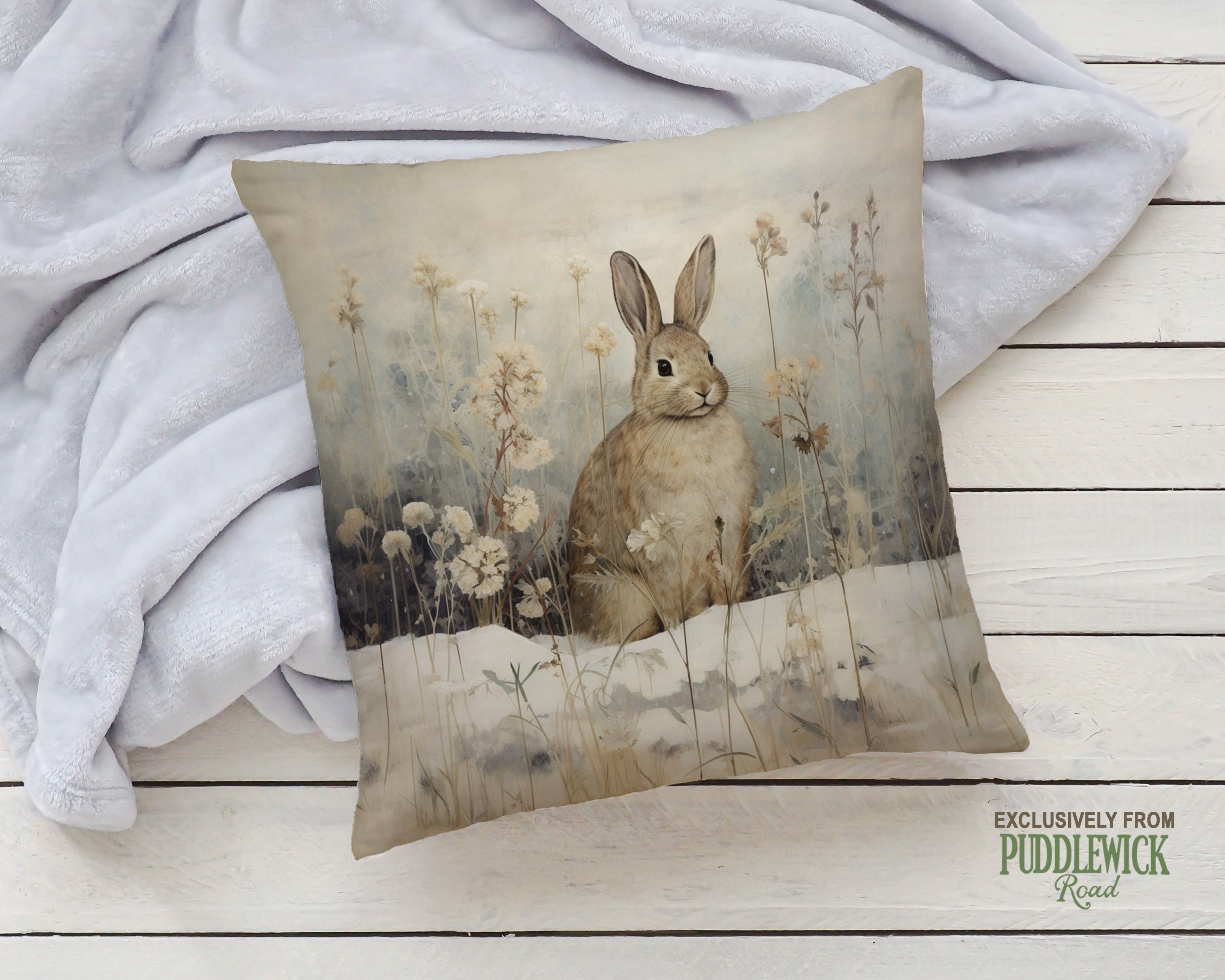 Meadow Muncher Bunny Pillow Cottagecore Bohemian Rabbit Etsy