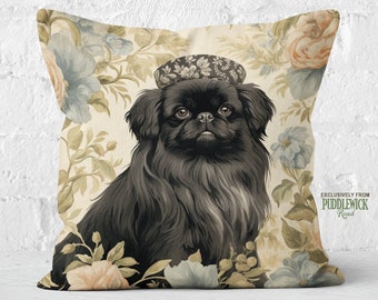 Regal Paws Pekingese Pillow, Classic Floral, Pekingese Lover Gift, Insert Included, #PR0759